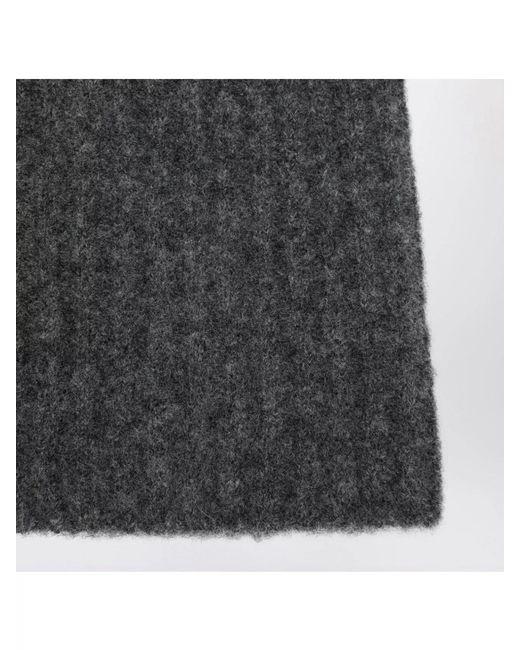 Roberto Collina Gray Cashmere Ribbed Beanie