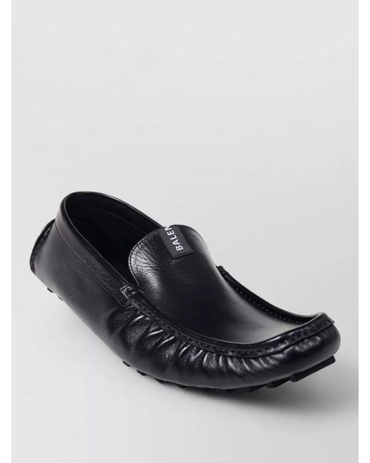 Balenciaga Black Round Toe Lace Loafers Silk Nylon for men