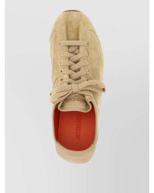 Jacquemus Natural Tennis Low Top Sneakers Suede Rubber Sole