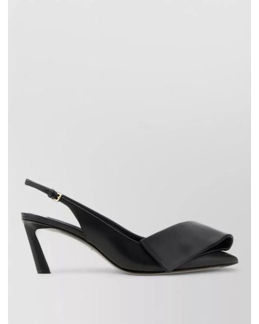 Givenchy Black Leather Twisted Ribbon Pumps