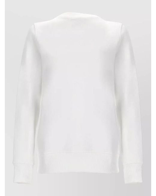 Versace Jeans Couture White Knitwear Top Ribbed Cuffs Structured Hem