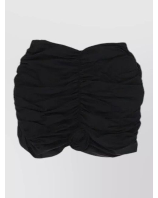 LaRevêche Black Lillibet Skirt Floral Appliqué Ruched Detailing