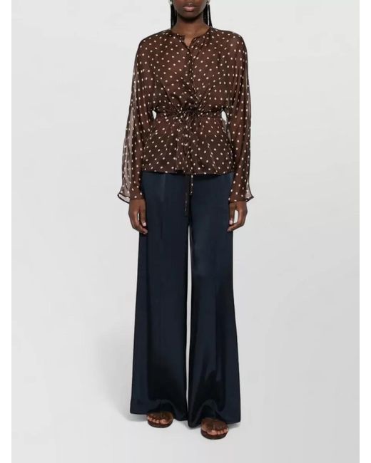 P.A.R.O.S.H. Blue Satin Wide Leg Trousers