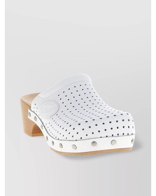 Balenciaga White Leather Clog Mules