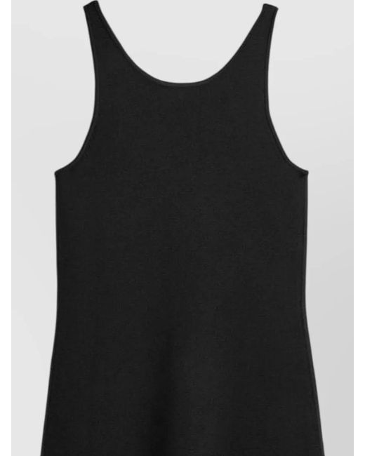 Totême Black Knit Dress Tank Scoop Neckline Sleeveless