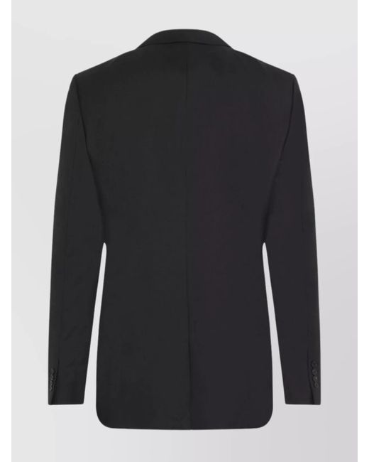 Lanvin Black Virgin Wool Single Breasted Tailored Jacket for men