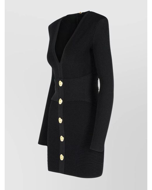 Balmain Black Bodycon Mini Dress