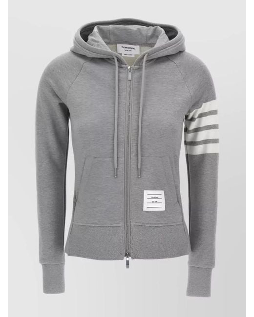 Thom Browne Gray Cotton Zip-Up Hoodie