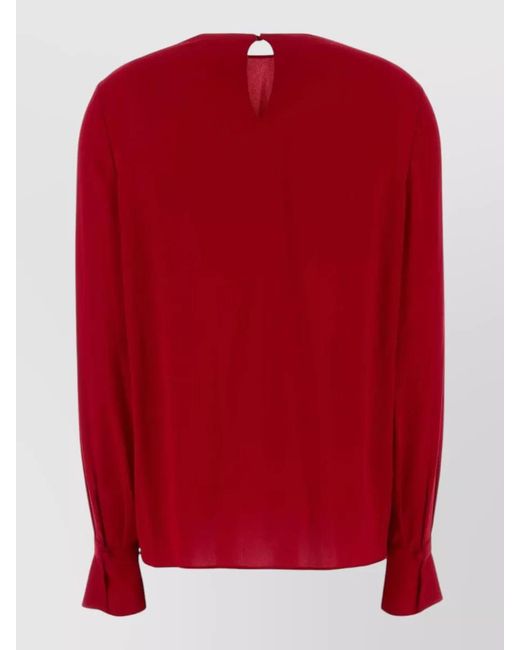Valentino Garavani Red Long Sleeve Shirt Buttoned Cuffs Keyhole for men