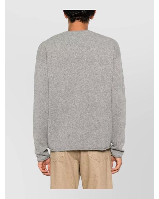 Extreme Cashmere Gray Cashmere Crew Neck Sweater Dropped Shoulders