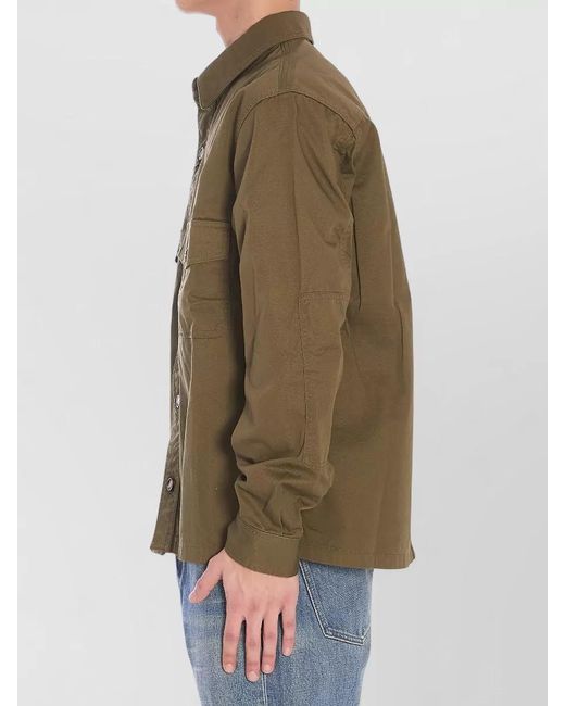 Saint Laurent Green Cotton Twill Overshirt for men