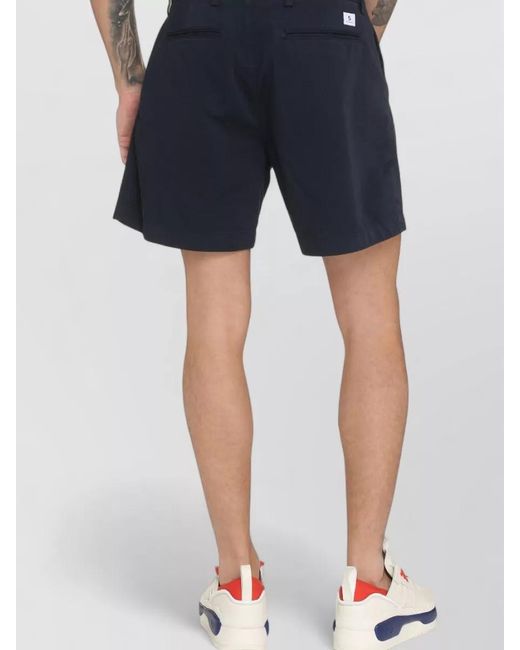 Department 5 Blue Cotton Bermuda Shorts Belt Loops Pockets for men