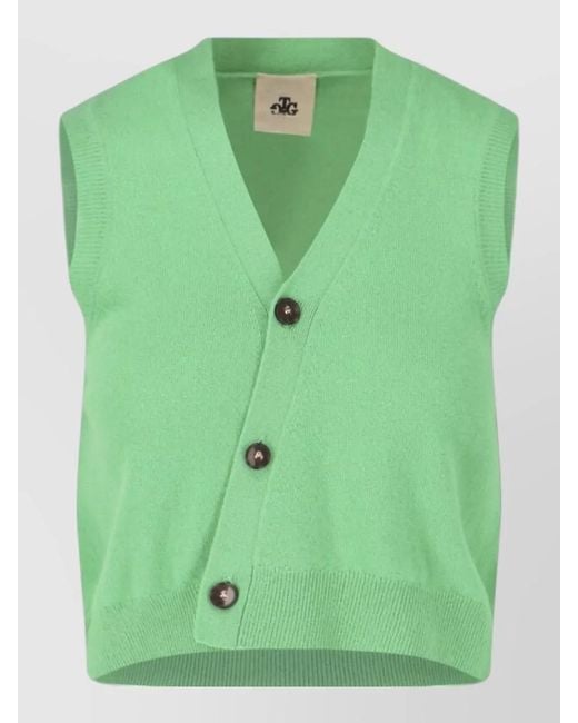 THE GARMENT Green Cashmere-Blend Crewneck Tank Top