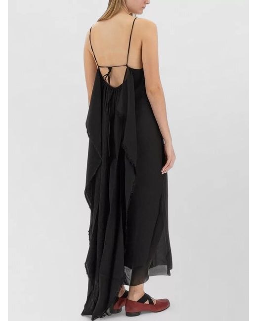 Uma Wang Black Layered Ankle Dress Open Back Straps