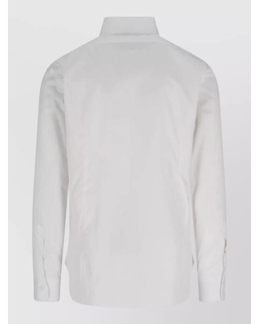 Barba Napoli White Casual Shirt Long Sleeves Cuffed Cuffs for men
