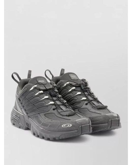 Salomon Gray Leather Low-Top Sneakers for men