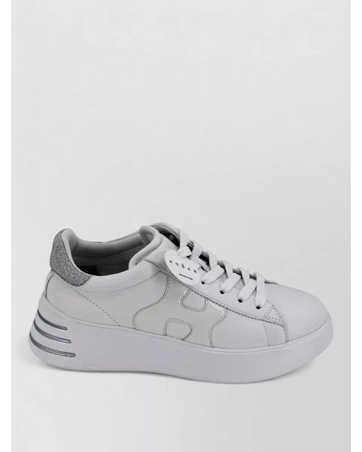Hogan Gray Leather Low-Top Sneakers