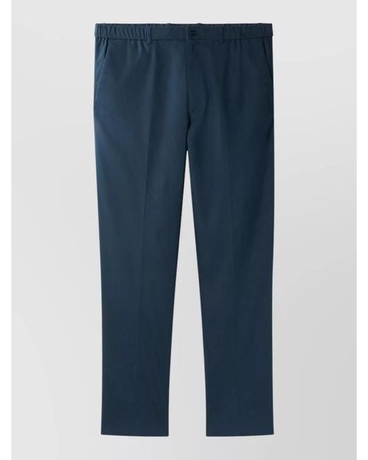 Calvin Klein Blue Linen Lyocell Pants Straight Leg Pockets for men