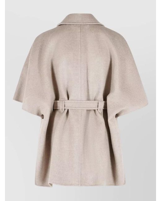 Max Mara Natural Nettare Cashmere Cape Belted Waist