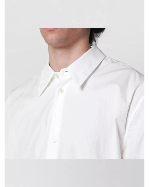 Studio Nicholson White Tailored Shirt Button Down Collar Cuffed Sleeves for men