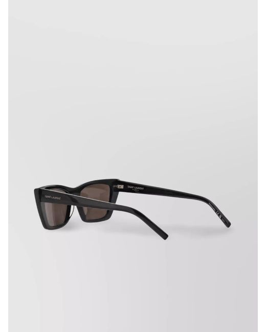 Saint Laurent Brown Acetate Rectangular Sunglasses