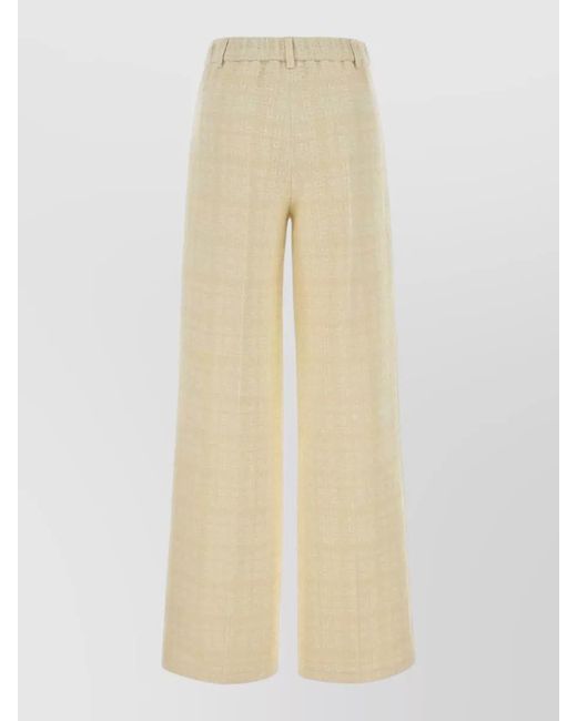 Gucci Natural Checked Tweed Wide-Leg Trousers
