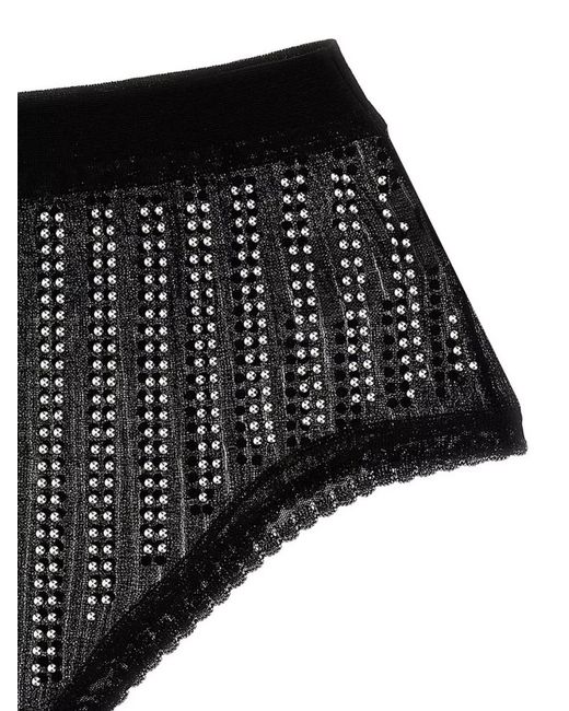 Rabanne Black High-Rise Studded Briefs