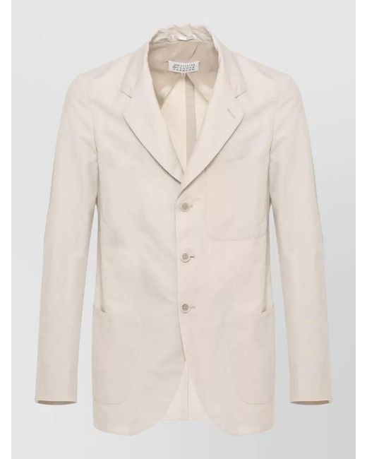 Maison Margiela Natural Single Breasted Blazer Chest Pocket for men