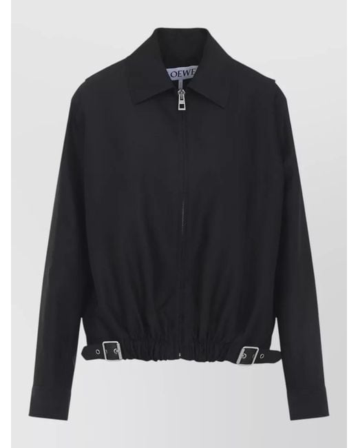 Loewe Blue Wool Silk Belted Fitted Jacket