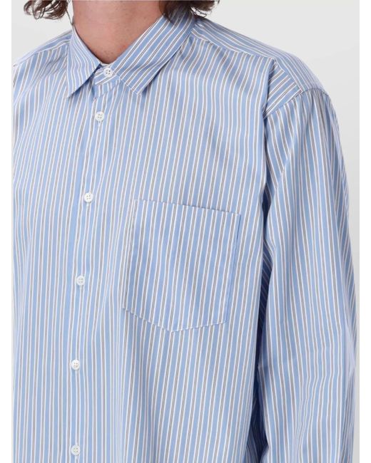 Comme des Garçons Blue Striped Cotton Shirt for men