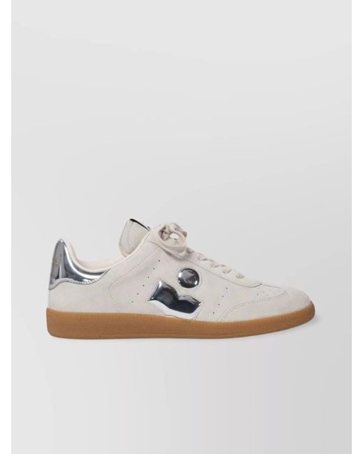Isabel Marant White Slip-On Sneakers Metallic Accents