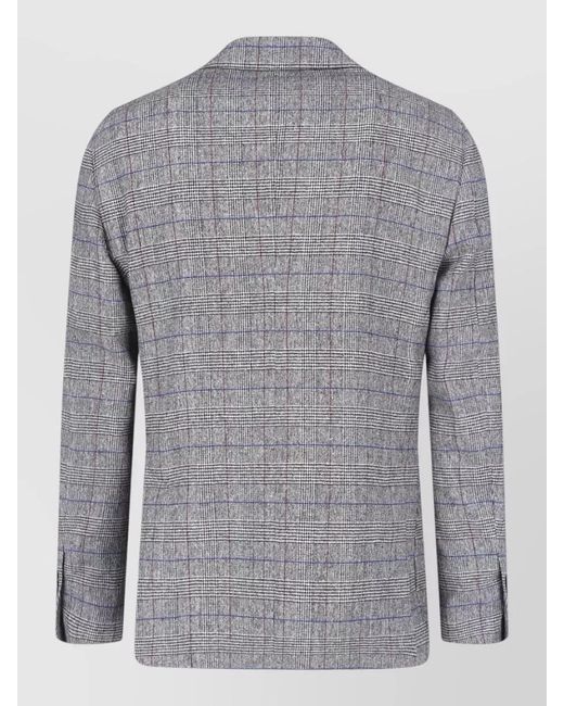 Lardini Gray Slim Fit Checked Blazer Tailored Design for men