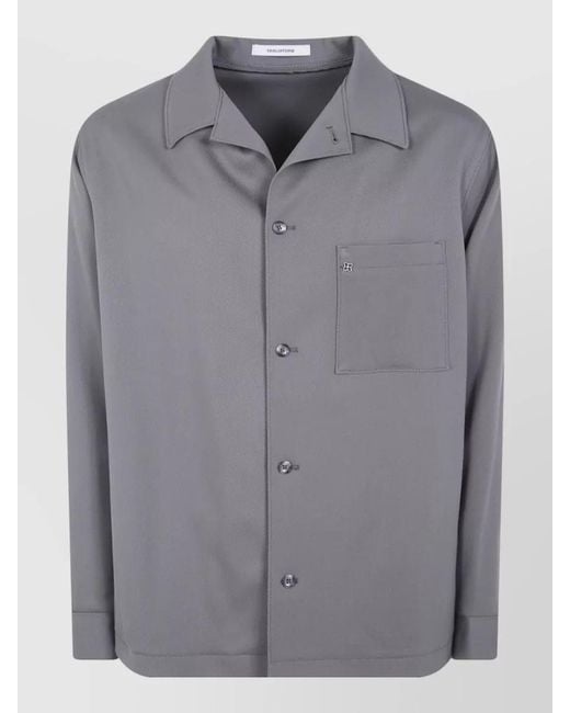 Tagliatore Gray Wool Shirt Jacket for men