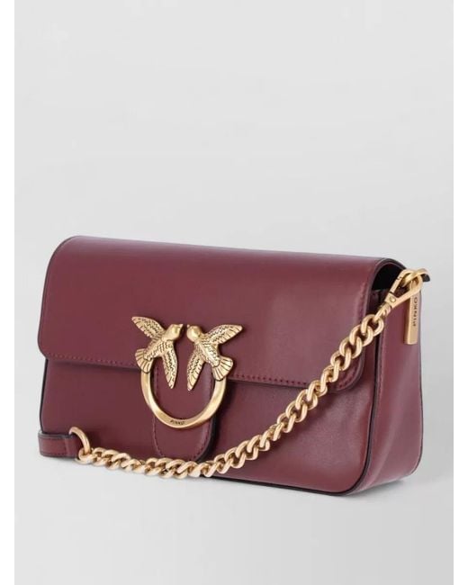 Pinko Purple Chain Strap Shoulder Bag Tone Hardware