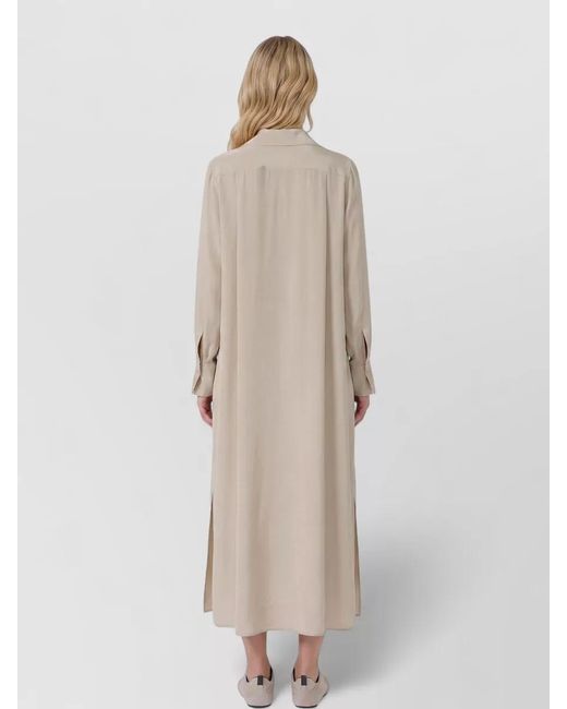 Max Mara Natural Silk Polo Midi Dress Gambero