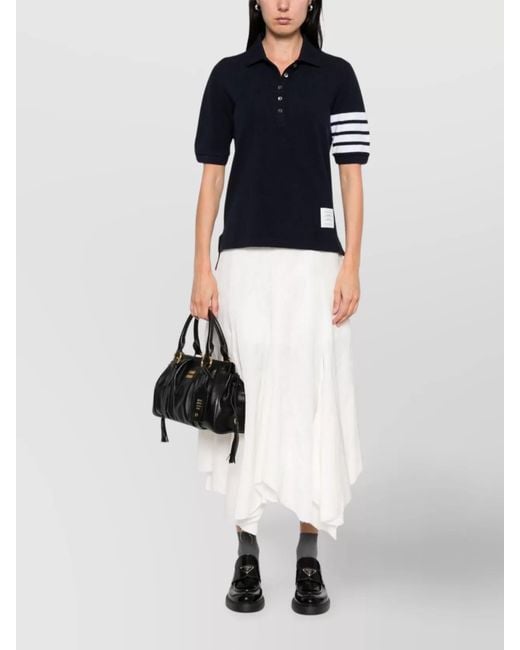 Thom Browne Blue 4Bar Cotton Polo Shirt