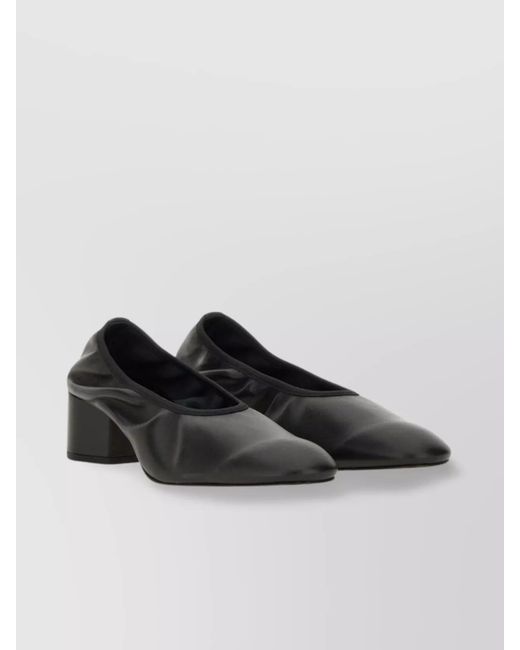 Aeyde Black Leather Ballerina Shoes