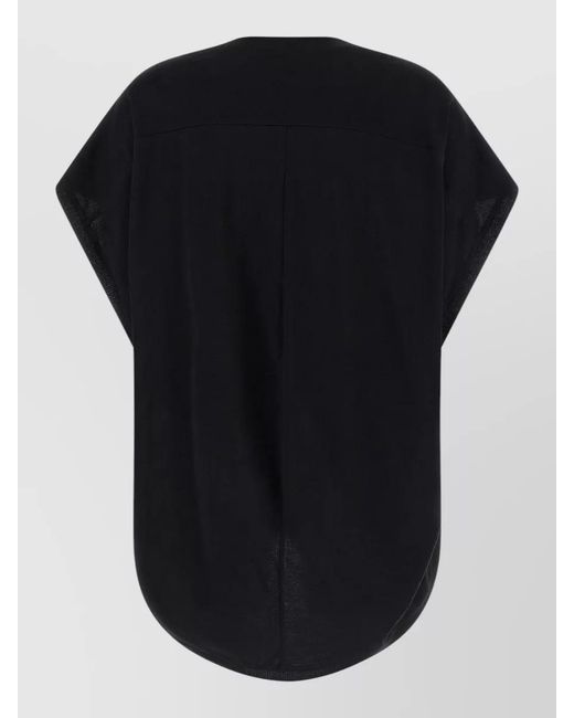DI.LA3 PARI' Black Spilla Lounge T Shirt Curved Hem