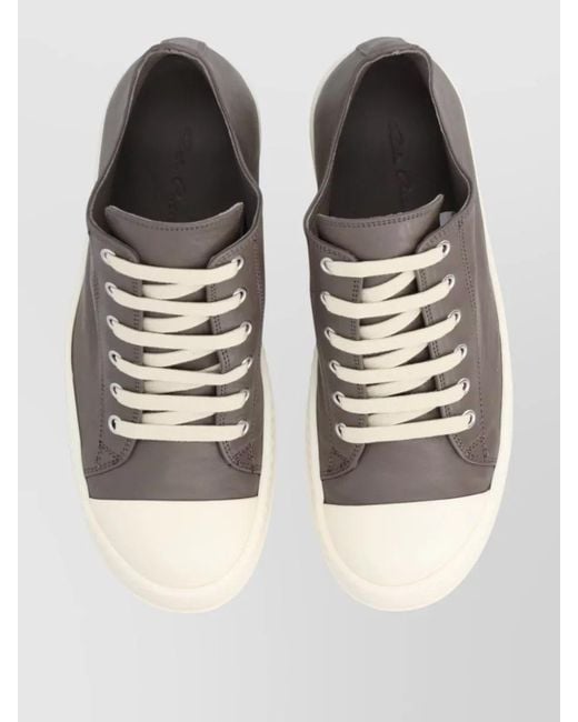 Rick Owens Natural Leather Low-Top Sneakers