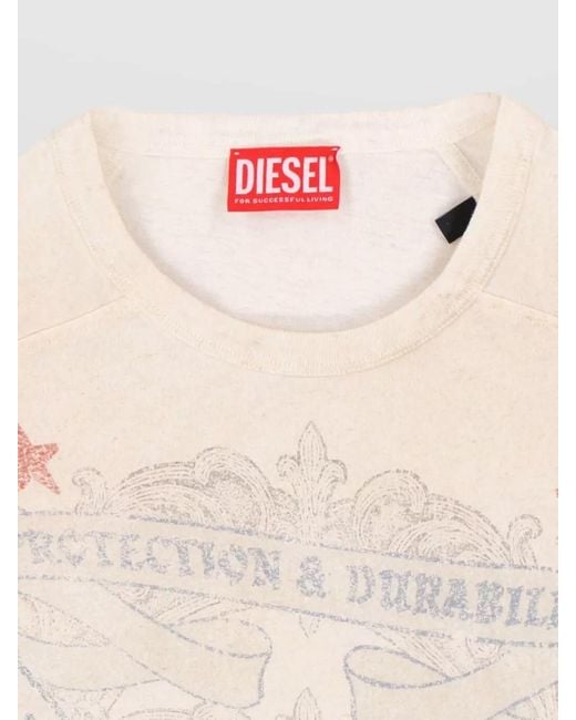 DIESEL White T-Shirts And Polos Cotton for men