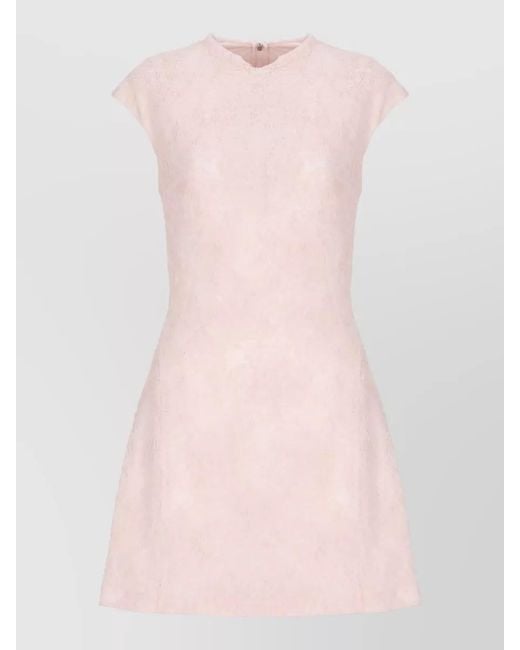 ROTATE BIRGER CHRISTENSEN Pink Sleeveless Floral-Embroidered Mesh Mini Dress