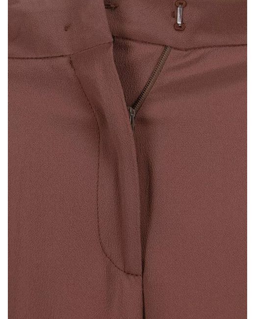 Incotex Brown Straight Trousers Belt Loops Pleated Design