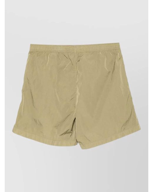 C P Company Natural Nylon Swim Shorts Elastic Waistband Pockets for men