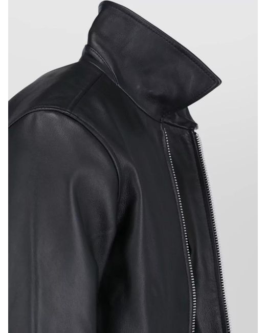 sunflower Black Collared Jacket Long Sleeves Side Pockets Smooth for men
