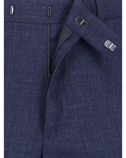 Zegna Blue Tailored Suit Notch Lapel Button Cuffs for men