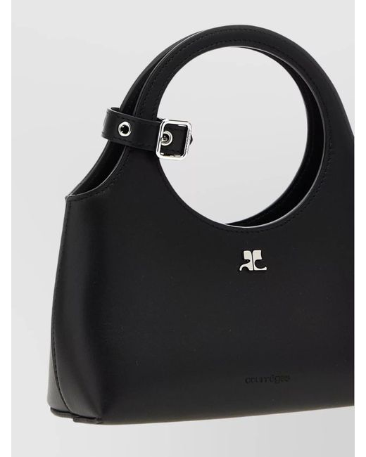 Courreges Black Mini Leather Shoulder Bag