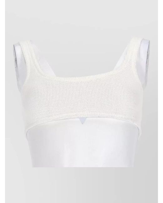 Mc2 Saint Barth White Crinkle Bikini Top