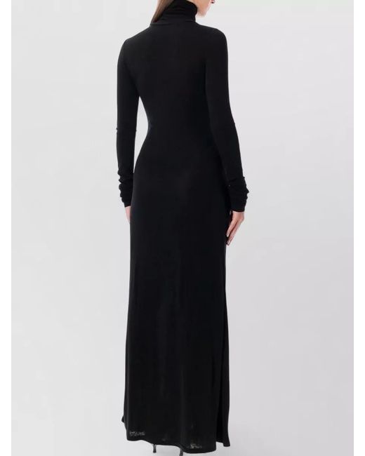 THE GARMENT Black Maxi Dress High Neck Long Sleeve Sheer