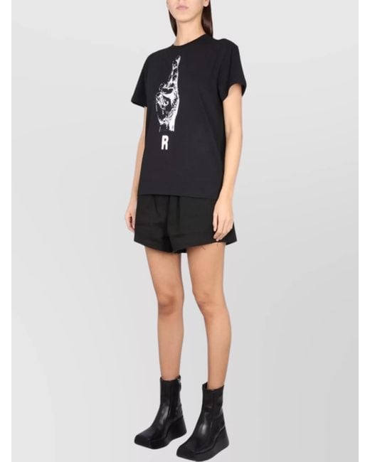 Raf Simons Black Logo Print Cotton T-Shirt
