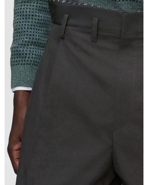 Maison Margiela Gray Pleated Bermuda Shorts Turn Up Hem for men